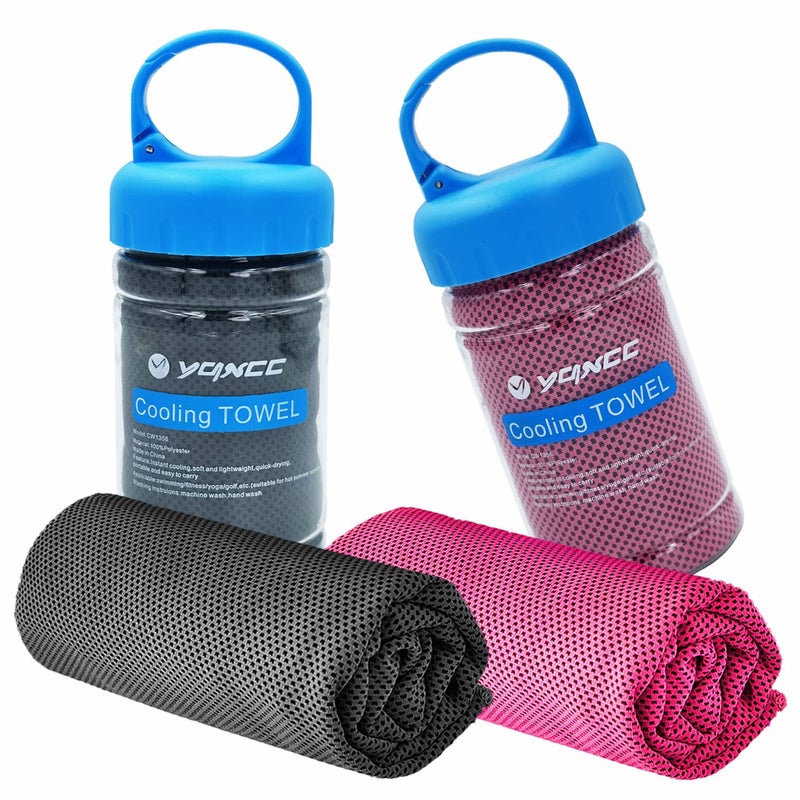 YQXCC Cooling Towel | 2 Pack 47"x12" | Ice Cool for Neck | Soft Breathable Microfiber Chilly | for Yoga, Golf, Gym, Camping, Running, Workout & More Activities - Image 1